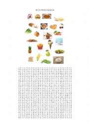 English Worksheet: Food wordsearch