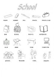 English Worksheet: School supplies - part 1