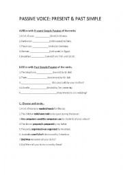 English Worksheet: Passive Voice: Present & Past Simple