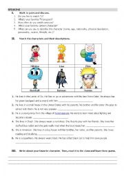 English Worksheet: Cartoon characters