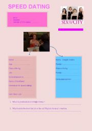 English Worksheet: Speed dating - Sex and the City