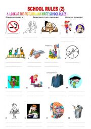 English Worksheet: school rules