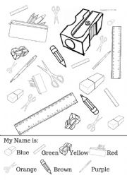 English Worksheet: School Stationery/School Objects