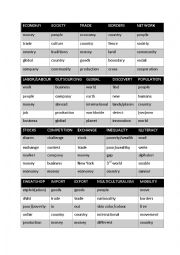 English Worksheet: Globalisation Taboo