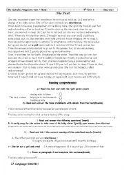 English Worksheet: 9th diagnostic test 2017