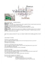 English Worksheet: CONVERSATION - VULNERABILITY