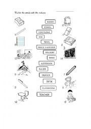 English Worksheet: School Object