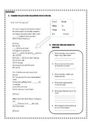 English Worksheet: Its my life song activity(simple present)