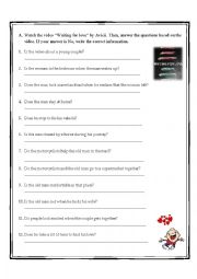 English Worksheet: Waiting for love video activity (Yes, No questions)