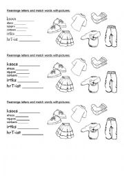 English Worksheet: Clothes