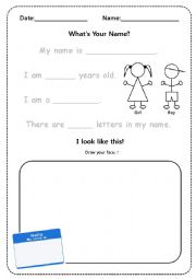 English Worksheet: Whats Your Name?