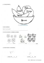 English Test for 1st Grade - 1B