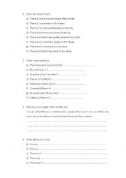 English Worksheet: there is, there are worksheet