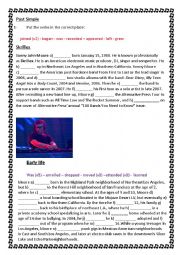 English Worksheet: Past Simple - Jack  (Diplo & Skrillex)