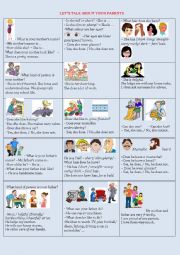 English Worksheet: Lets talk about your parents