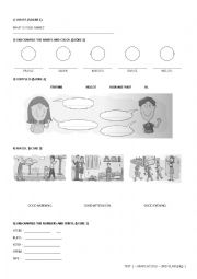 English Worksheet: English Test for 2nd Grade - 1B