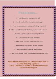 English Worksheet: Talking about teenager problems: bullying, loneliness, studies, etc