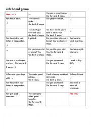 English Worksheet: Job board game