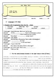 English Worksheet: Mid term test 3