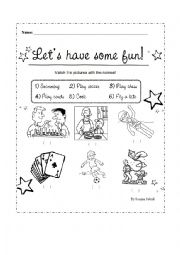 English Worksheet: Lets Have Fun!