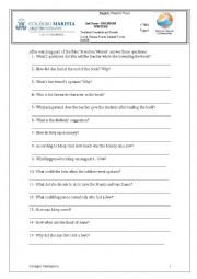 English Worksheet: Freedom Writers