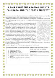 English Worksheet: Ali Baba and the Forty Thieves.