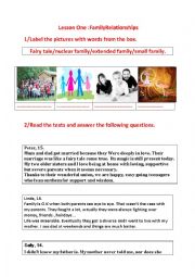 English Worksheet: Family relationship