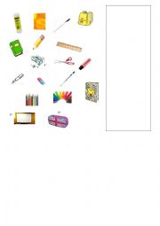 English Worksheet: school objects