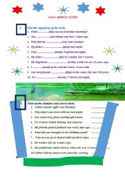 English Worksheet: Past simple tense