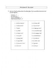 English Worksheet: My school- there is/there are + To have/to have git