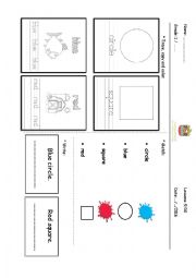 English Worksheet: shapes and colors
