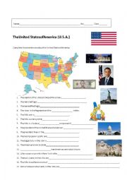 English Worksheet: United States of America