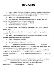 English Worksheet: Revision for beginners