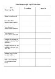 English Worksheet: Guardian Newspaper Report Scaffolding