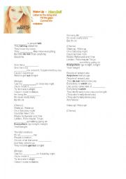 English Worksheet: Wake Up - Hilary Duff Song Worksheet