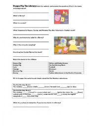 English Worksheet: Peppa Pig - The Library