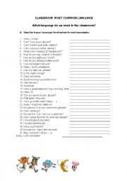 English Worksheet: Classroom language