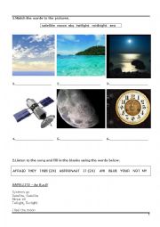 English Worksheet: Song ativity Satellite