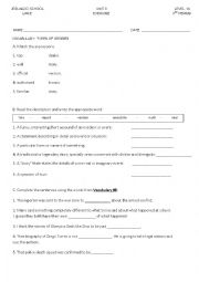 English Worksheet: TYPES OF STORIES