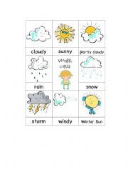 Weather flash cards