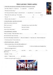 English Worksheet: Britains got talent audition