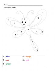 English Worksheet: COLOUR THE BUTTERFLY