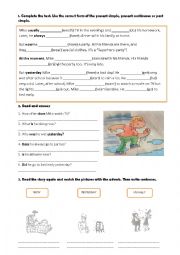 English Worksheet: Revision of verb tenses.