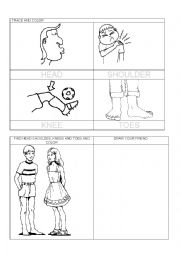 English Worksheet: HEAD, SHOULDERS, KNEES AND TOES