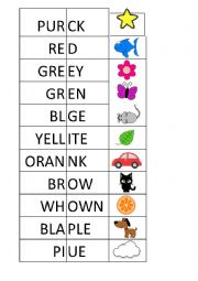 English Worksheet: Colours puzzle