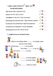 English Worksheet: personal pronouns