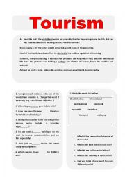 English Worksheet: Tourism - Vocabulary