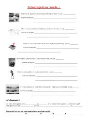 English Worksheet: Wh words