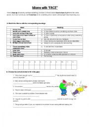 English Worksheet: Idioms with FACE