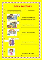 English Worksheet: Daily Routines